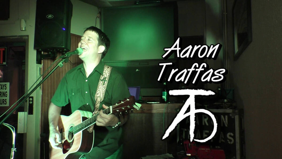 Aaron Traffas plays live country music in Kiowa Kansas