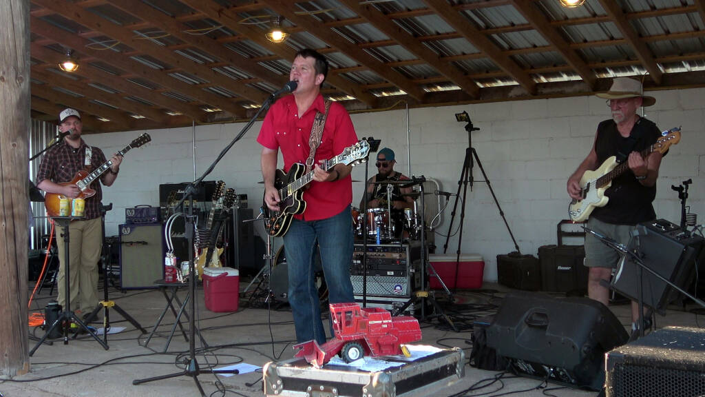 Aaron Traffas Band playing a Roger Clyne song in Kiowa Kansas in 2022